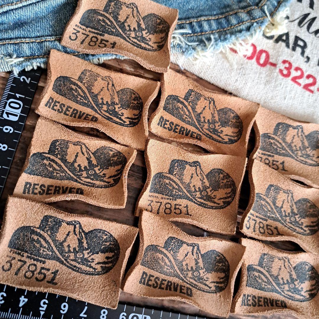 ★カウボーイハット革タグ10こB★