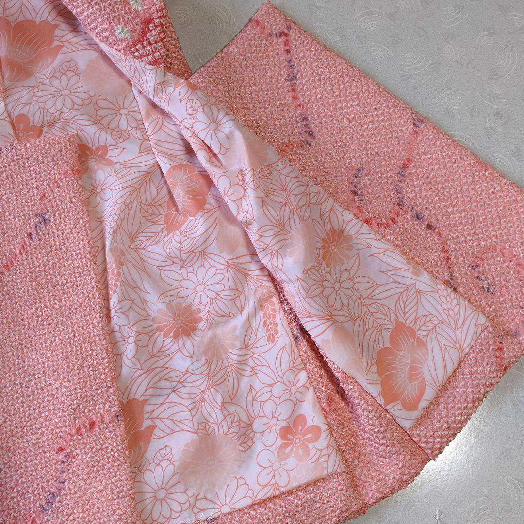 七五三３歳着物と正絹総絞りの被布(袖無し肌襦袢付き）パステルカラー