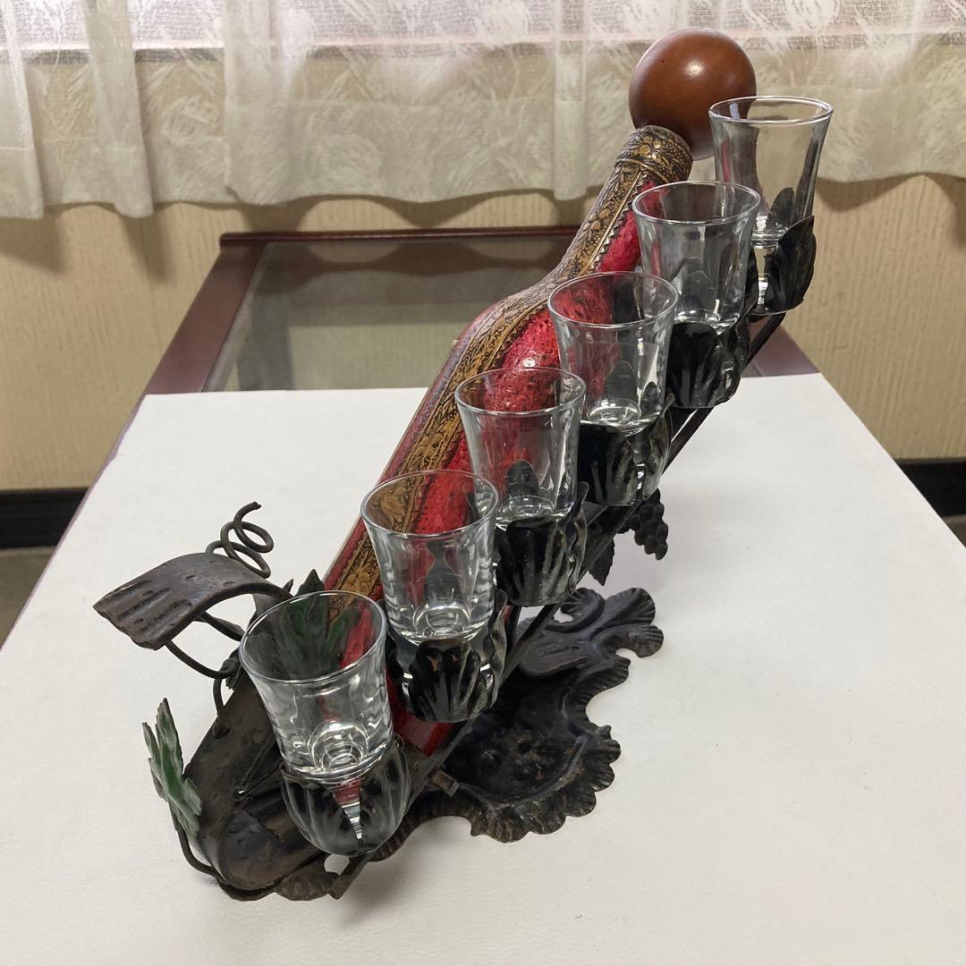 イタリア製 ワインホルダー スタンド ラック 葡萄柄 置物 オブジェ レトロ