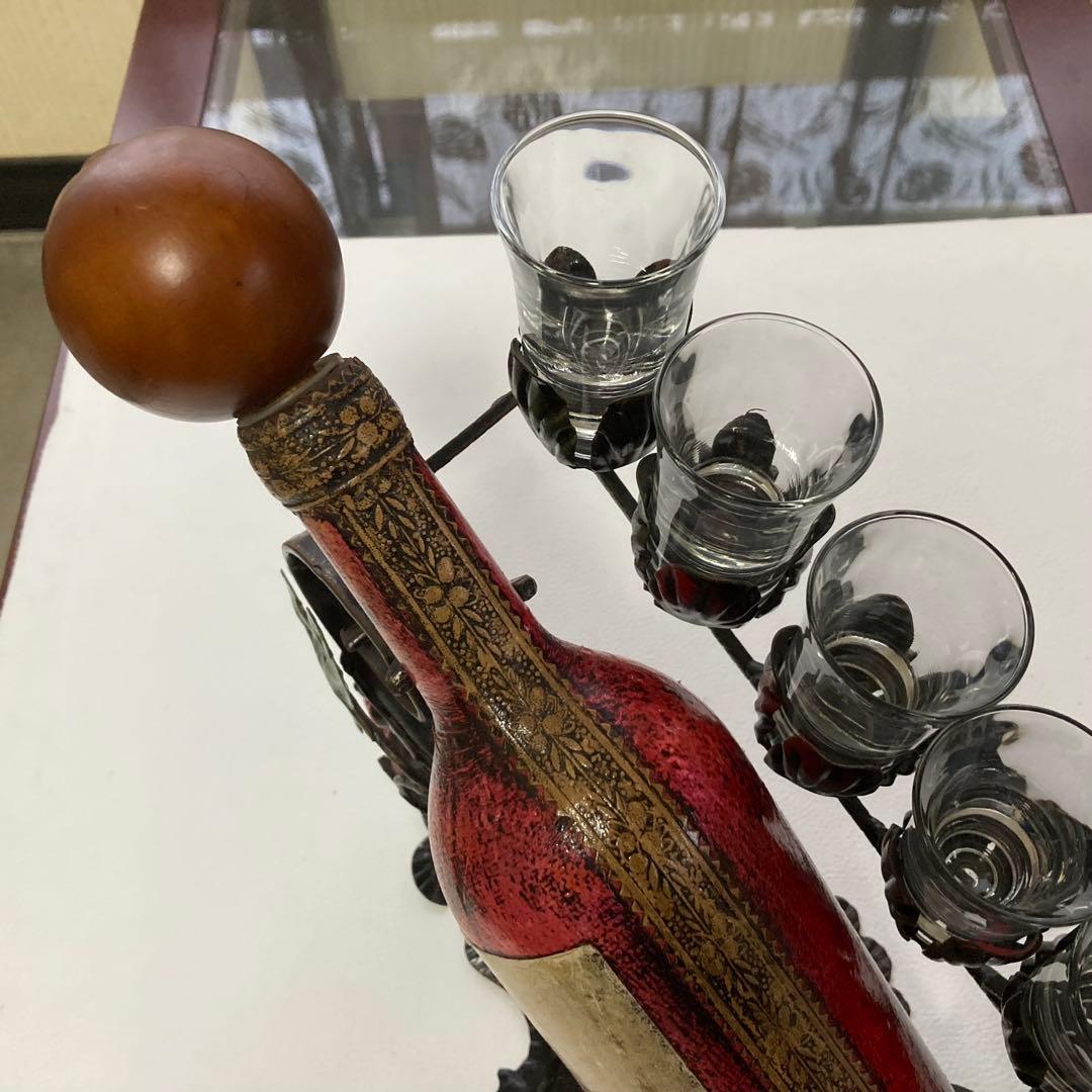 イタリア製 ワインホルダー スタンド ラック 葡萄柄 置物 オブジェ レトロ