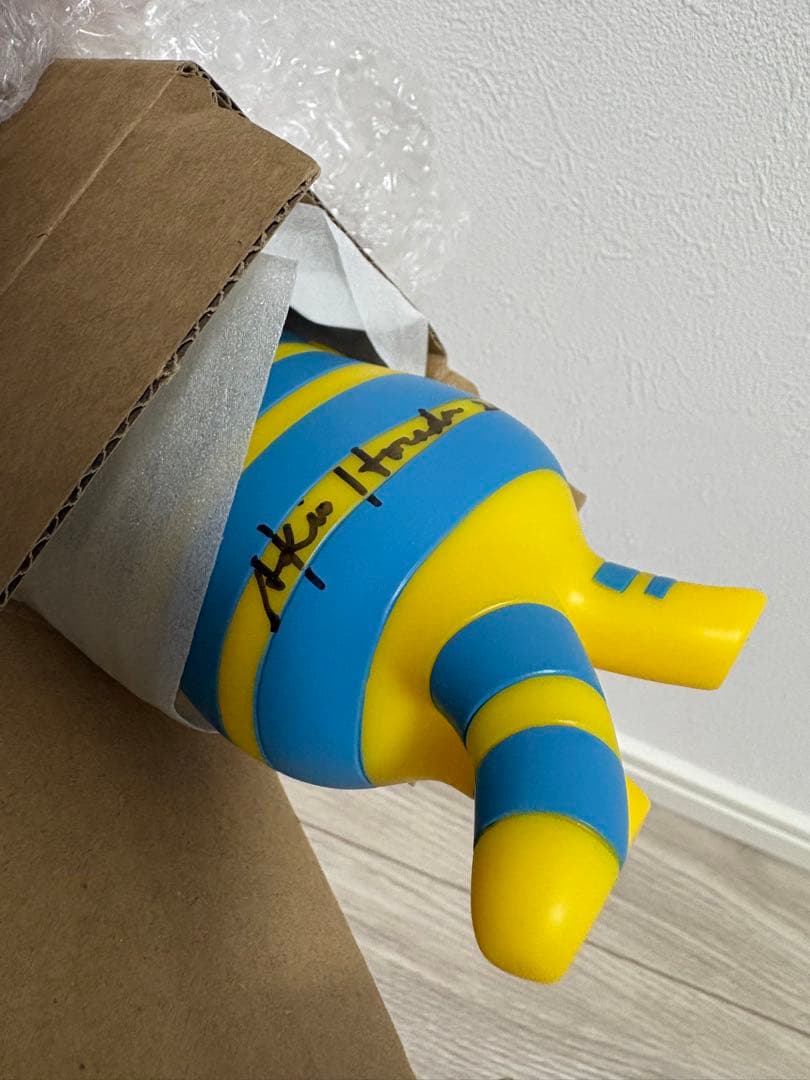 ヒゲ欲しい ソフビ 6th yellow 原田章生 直筆サイン入り 黄色