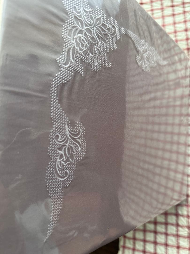 大塚家具 掛け布団カバー、日本製、紫色、綿、高級、シルク,