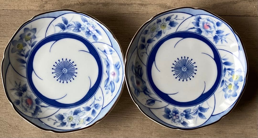 和食器 小鉢 小皿 38枚セット 美濃焼風 藍染 花柄 昭和レトロ まとめ売り