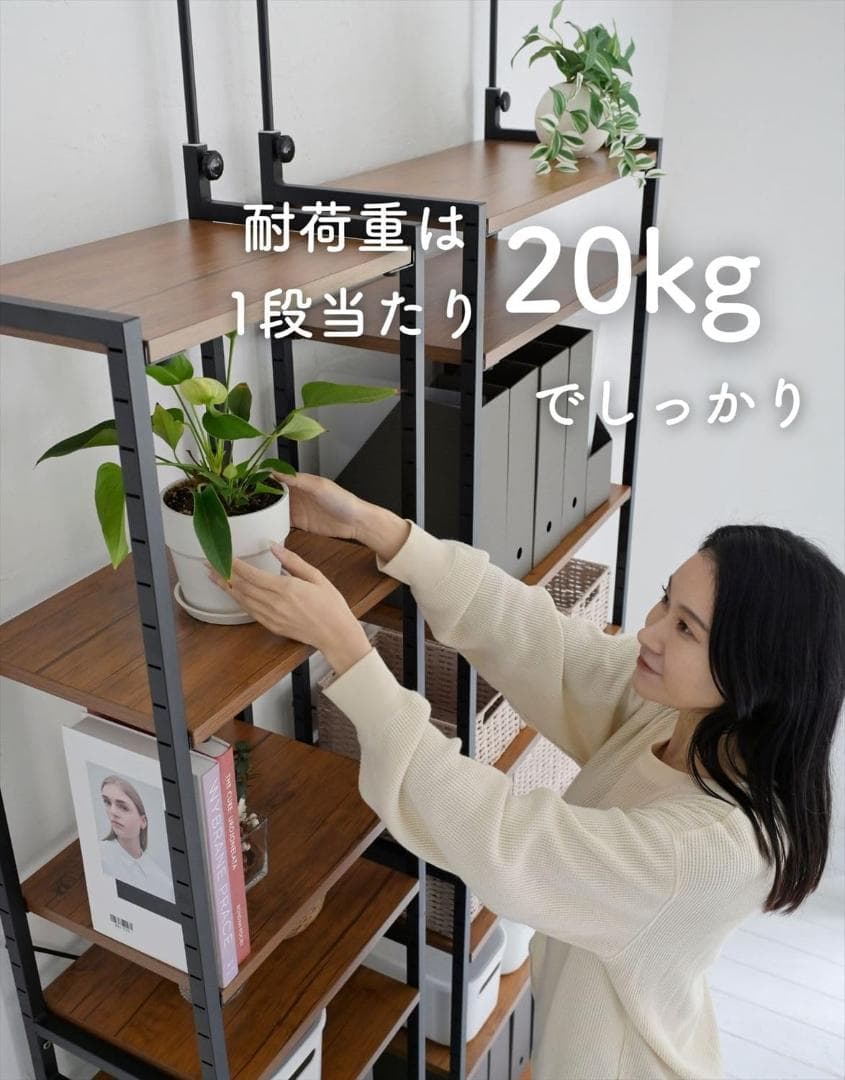 突っ張り フリーラック本棚 壁面収納 RSFT-657(AIV/SWH)