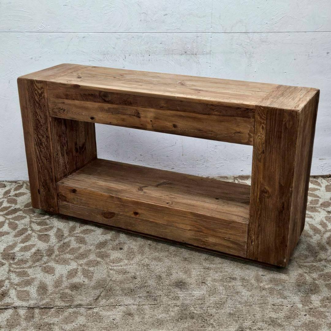 天然木 コンソール 140cm幅 WE-883 パイン古材 ラック アンティーク