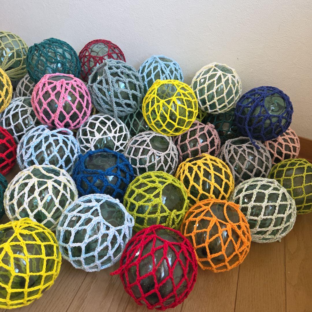 ガラス浮き玉 ガラス玉 １０cmカラーx４５