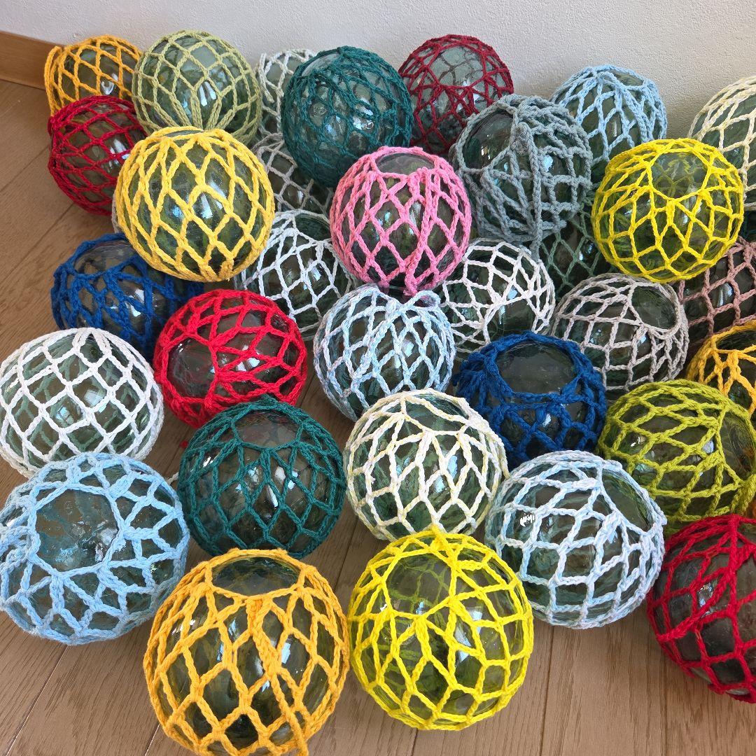 ガラス浮き玉 ガラス玉 １０cmカラーx４５