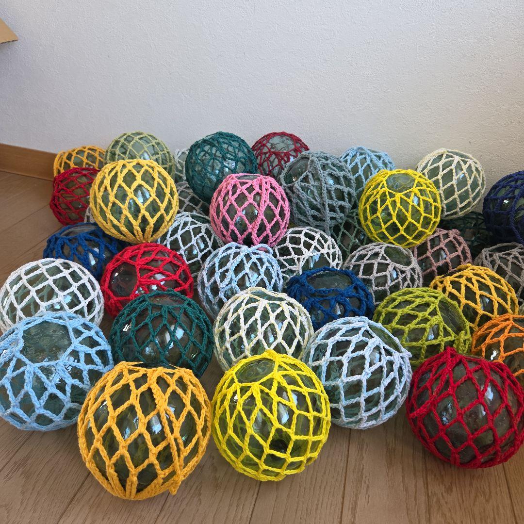 ガラス浮き玉 ガラス玉 １０cmカラーx４５