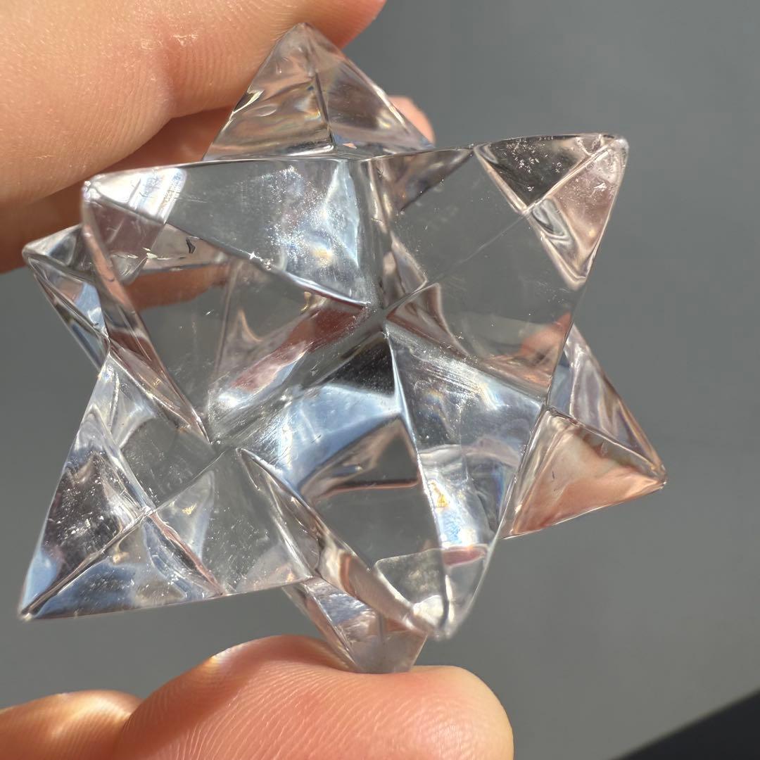 高品質　ヒマラヤ産　六芒星　マルカバスター　アステロイド　透明感　マカバ①