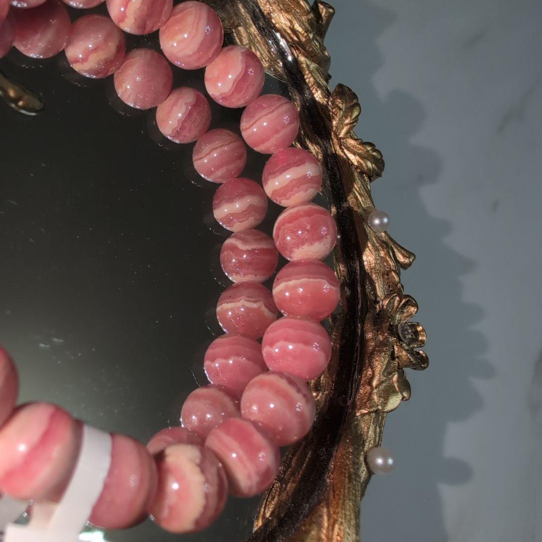 【美品】天然石ブレスレット　インカローズ　内径16 パワーストーン