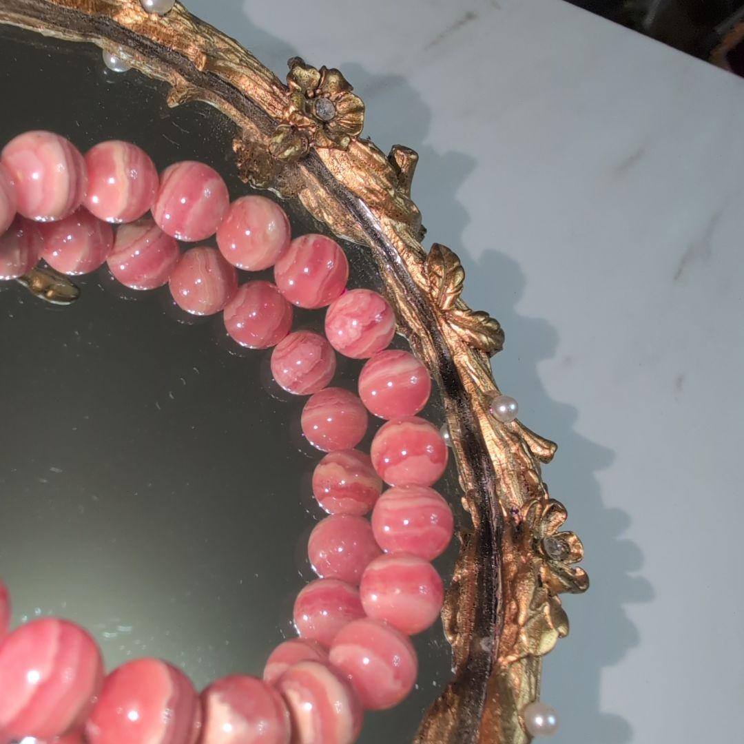 【美品】天然石ブレスレット　インカローズ　内径16 パワーストーン