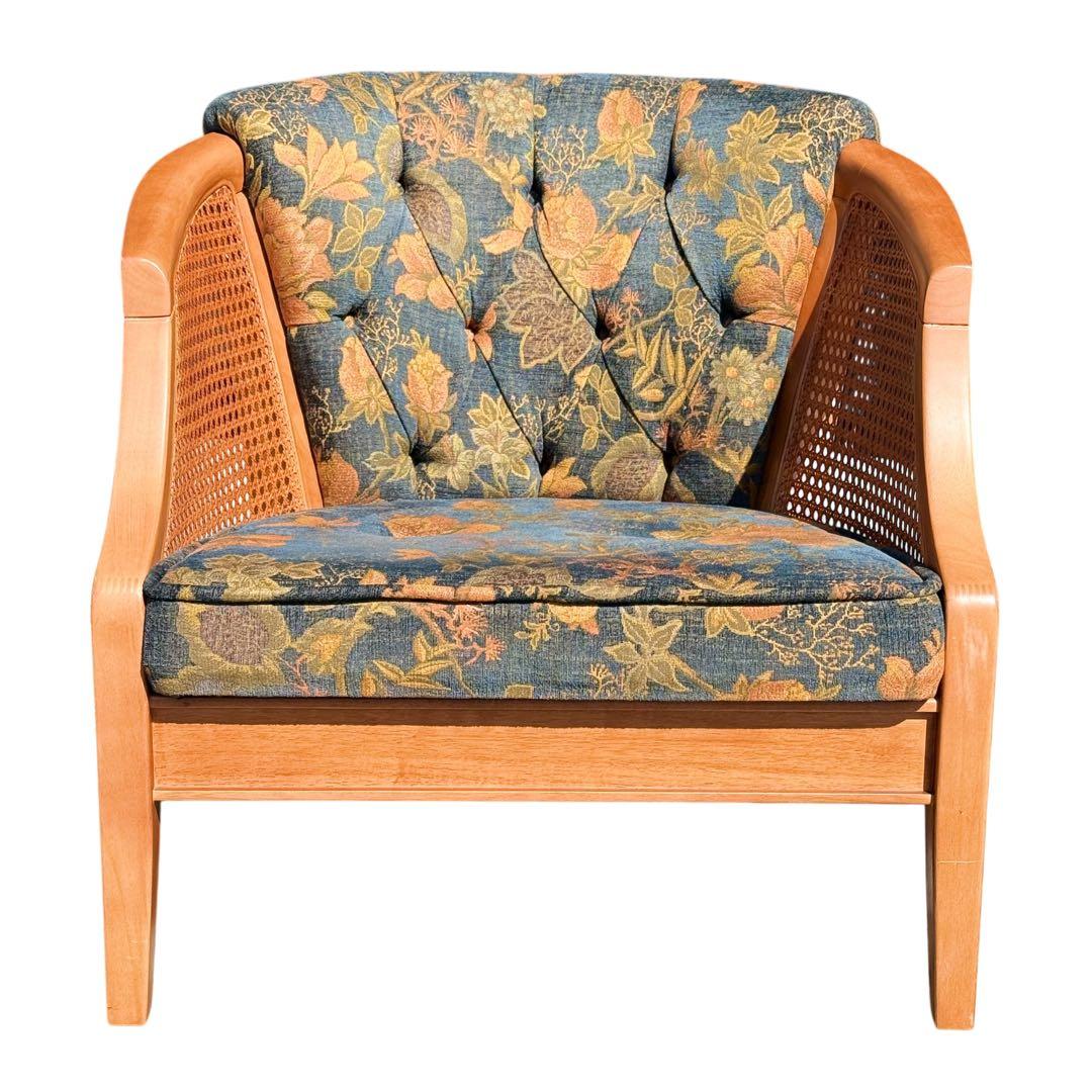 KZ030 【廃盤】三越ブルージュ　カントリーハウス　ラタン　籐　1Pソファ