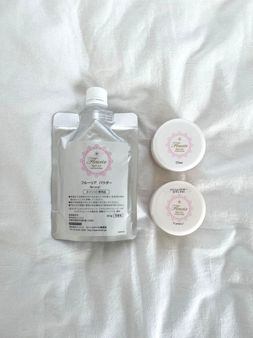 フルーリア アクリルパウダー ナチュラル クリア 80g ネイリスト検定1