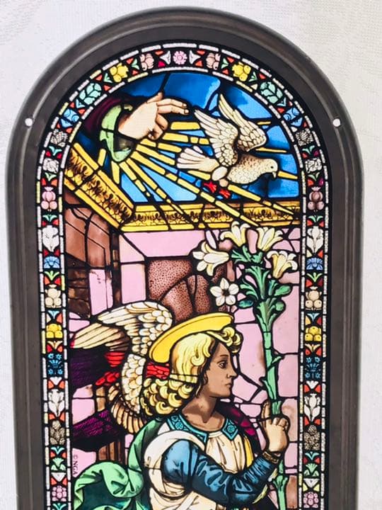 【超希少】グラスマスター社ステンドグラス　受胎告知天使ガブリエルステンドグラス