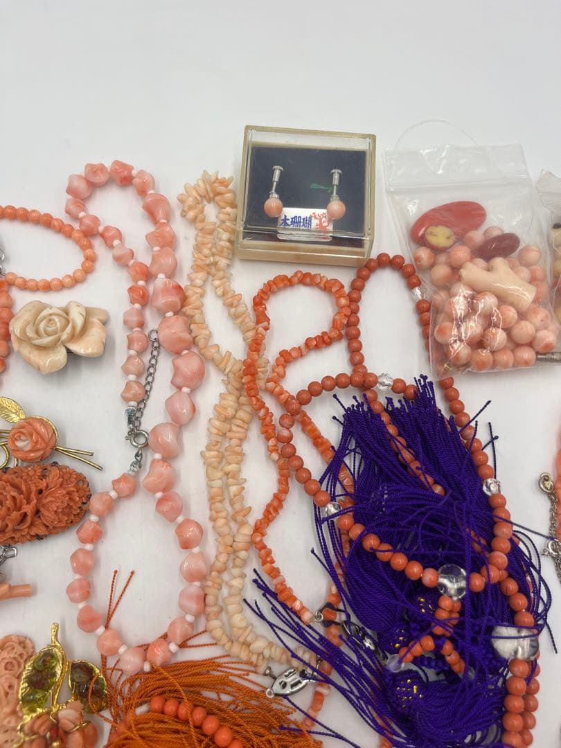 珊瑚　赤珊瑚　アクセサリー　大量　約860g