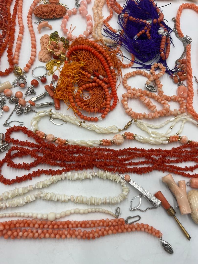 珊瑚　赤珊瑚　アクセサリー　大量　約860g