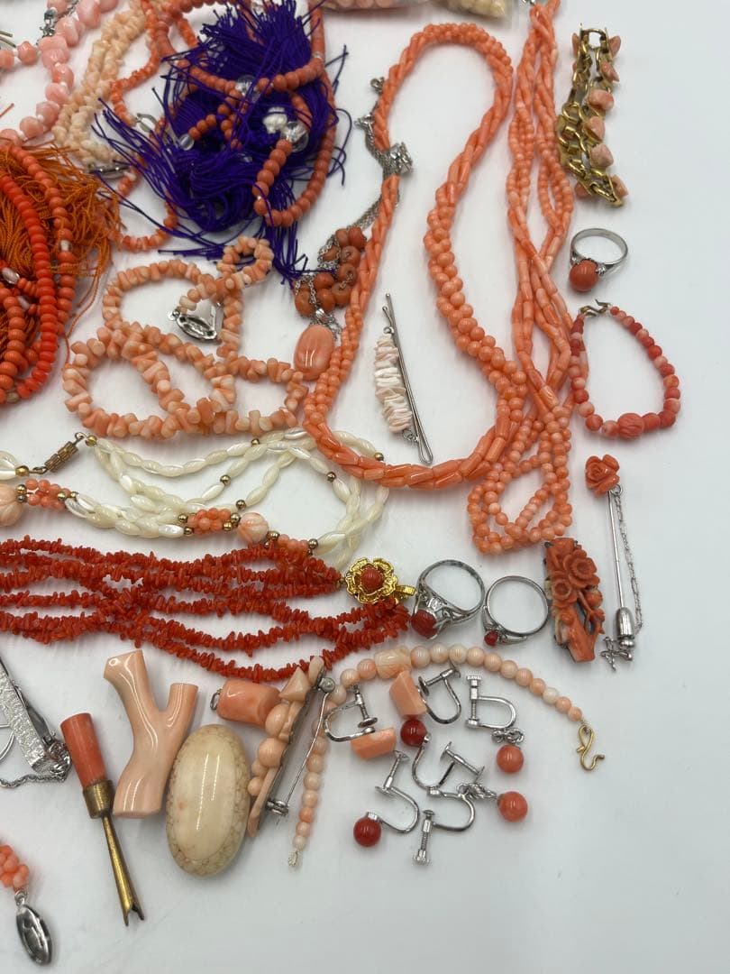 珊瑚　赤珊瑚　アクセサリー　大量　約860g