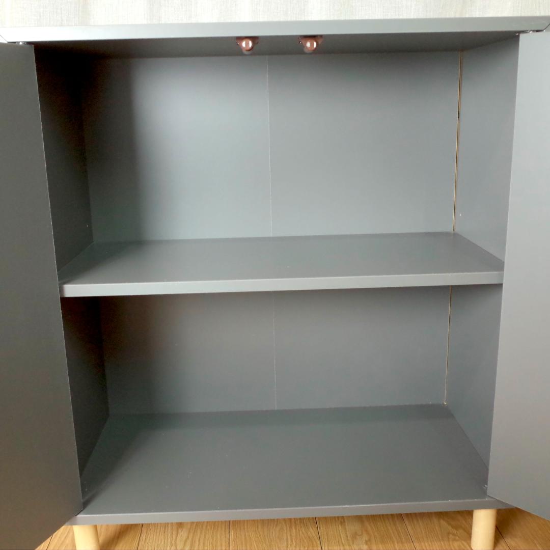 【完成品】IKEA EKET エーケト キャビネット　グレー　足付き