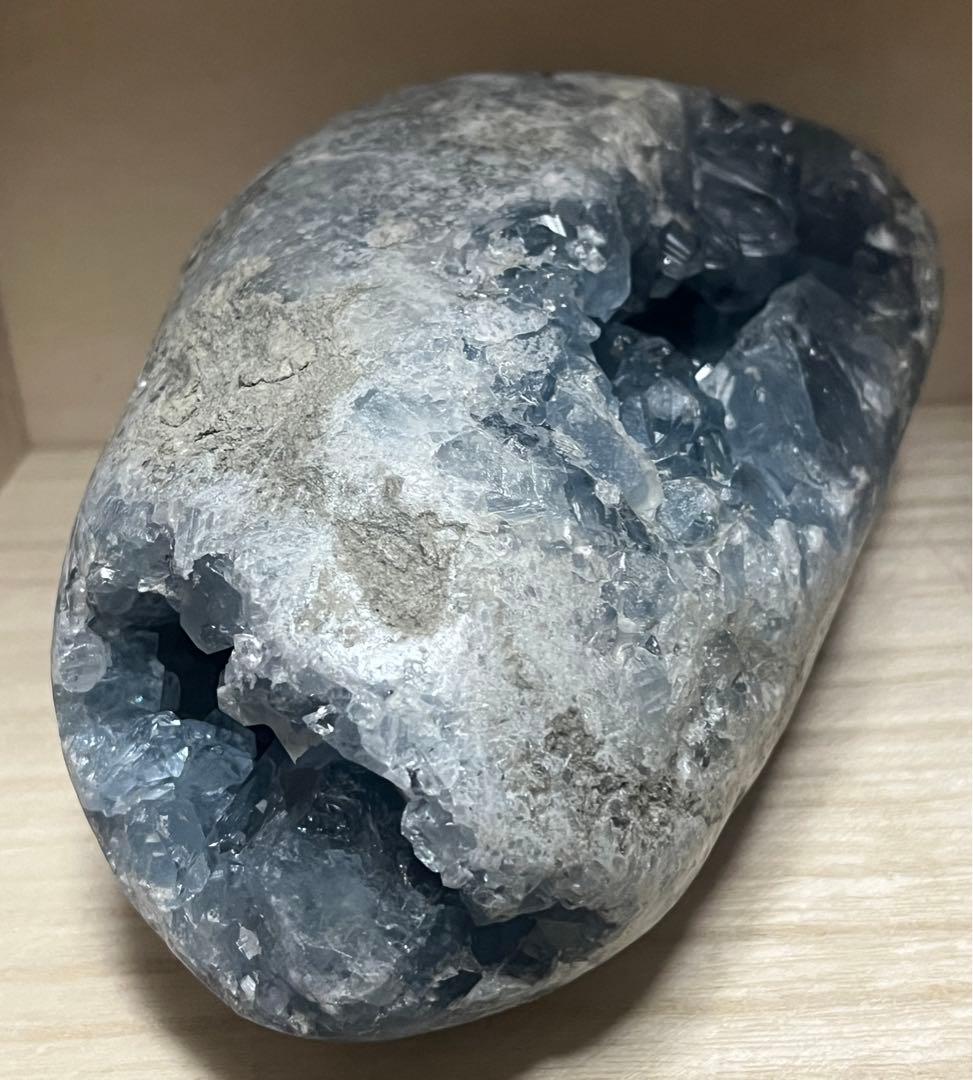 セレスタイト 置物 原石 クラスター 天然結晶 ジオード たまご 1.6kg