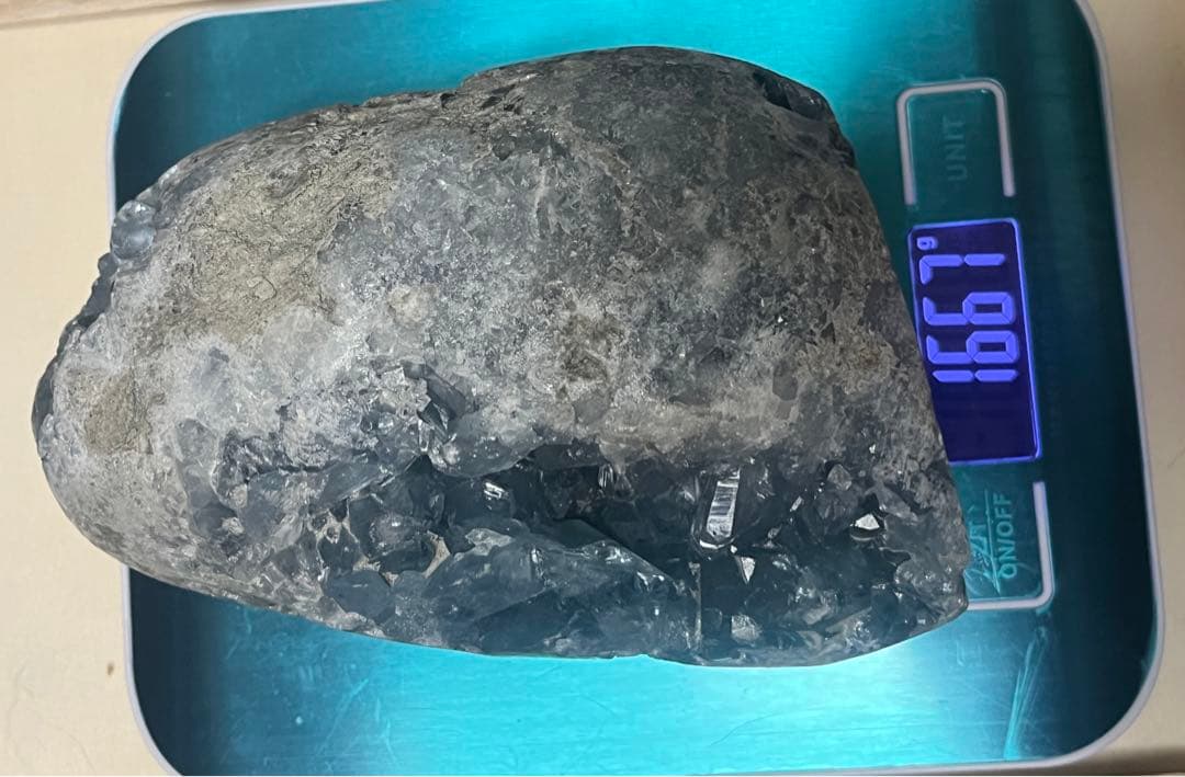 セレスタイト 置物 原石 クラスター 天然結晶 ジオード たまご 1.6kg