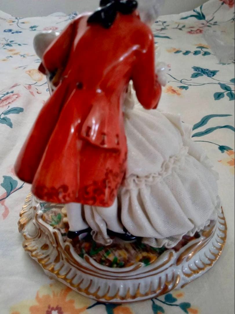 イタリア フィギュリン レース人形 ルイージファブリス 陶器 人形 男女