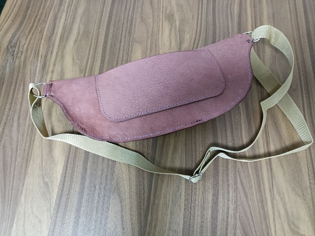 レッドブラウン ショルダーバッグ 新品未使用　ハンドメイド　ヌメ革　アメカジ