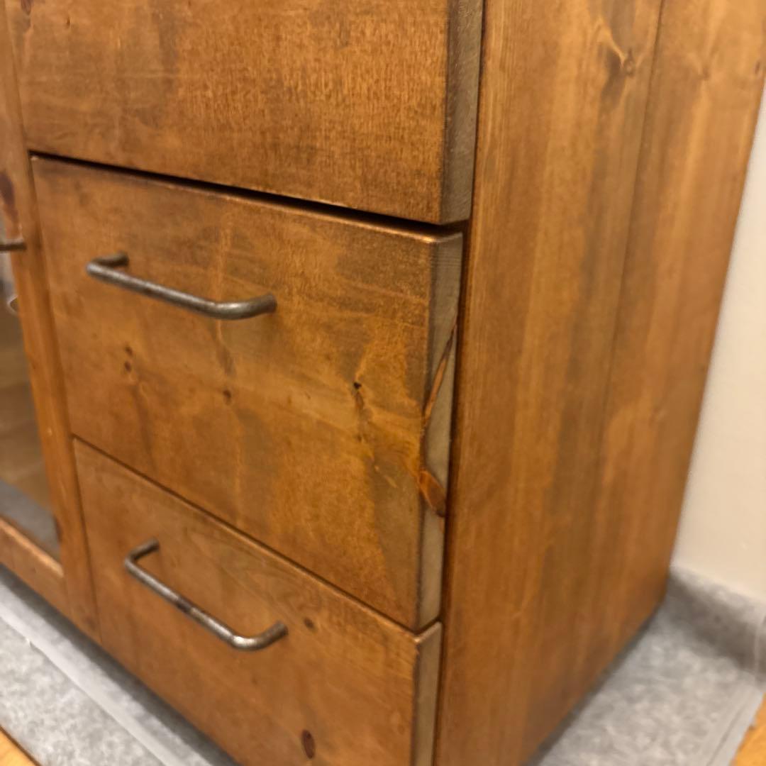 NEALD 無垢カップボード キャビネット ブラウン