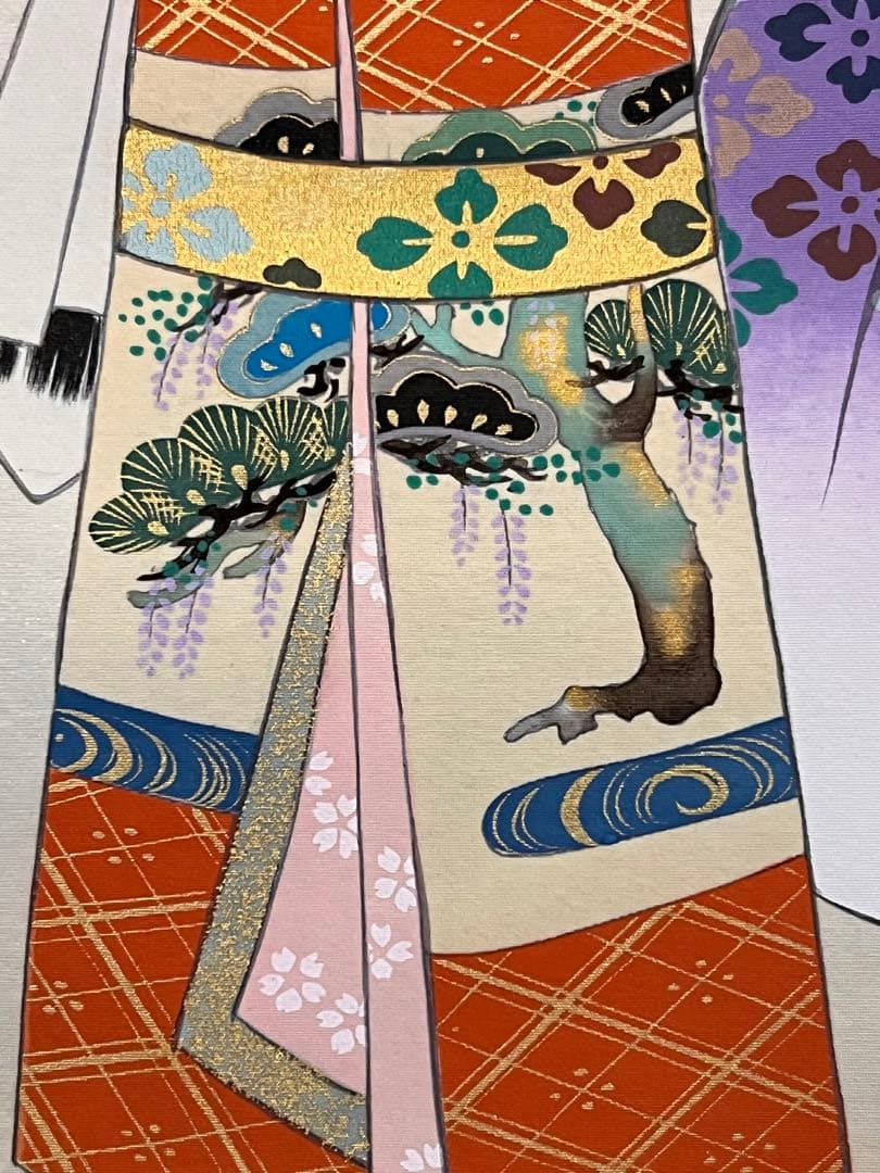 岩本栖堂 掛け軸 掛軸『立雛』 絹本 共箱 雛祭り ひな祭り 日本画 直筆