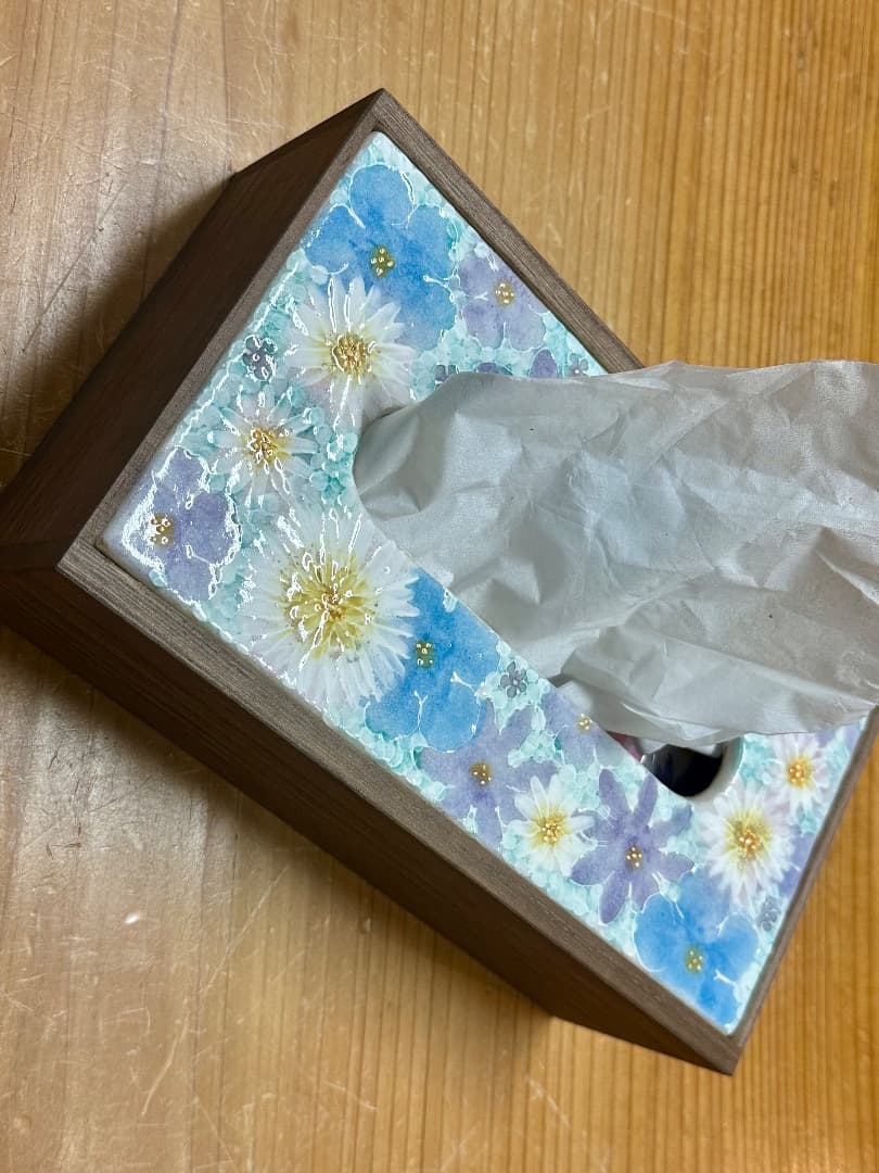 【値下げ】新品　工房ゆずりは　ティッシュBOX　カバー　花柄　プレゼントゆー04