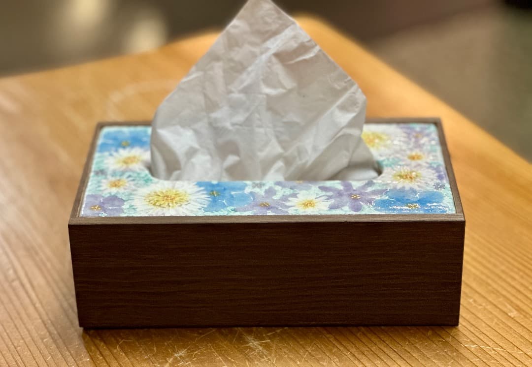 【値下げ】新品　工房ゆずりは　ティッシュBOX　カバー　花柄　プレゼントゆー04