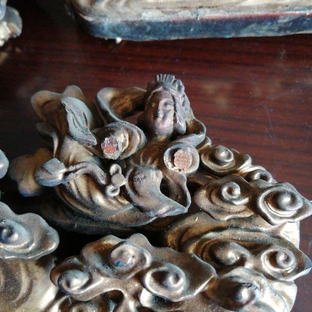 木製仏具　金色天女装飾　20cm　江戸後期～昭和初期