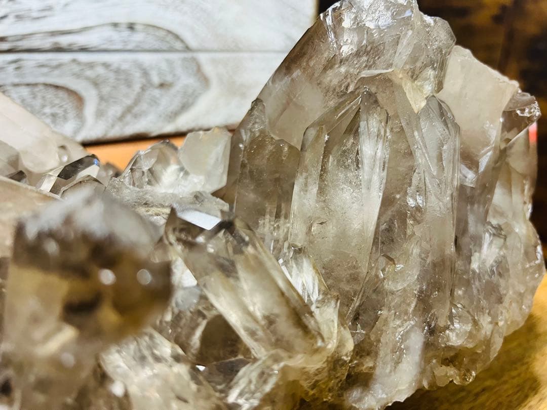 【美品】特大 ブラジル産 スモーキークォーツ クラスター 煙水晶 6.5kg