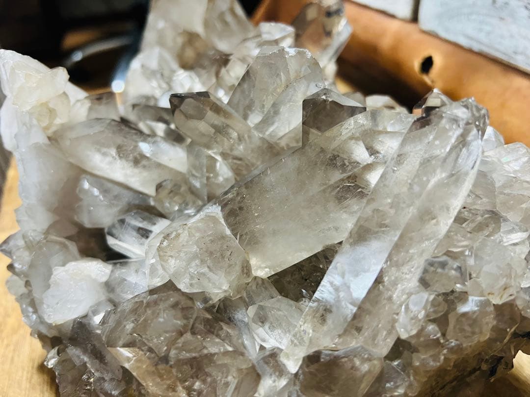 【美品】特大 ブラジル産 スモーキークォーツ クラスター 煙水晶 6.5kg