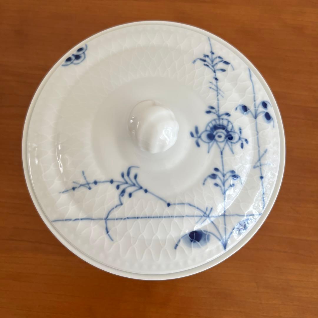 ☆極美品☆ロイヤルコペンハーゲン ブルーパルメッテ 蓋付きボウル&ソーサー ペア