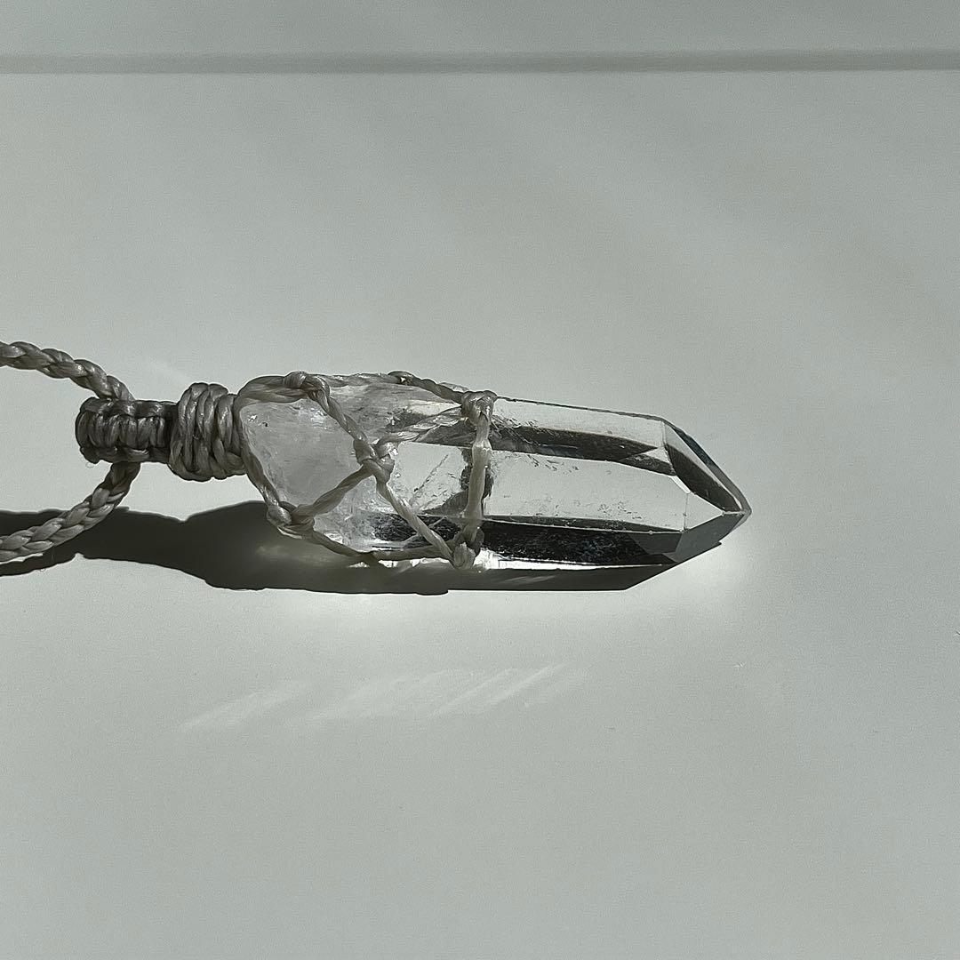 ヒマラヤ水晶 マカルー産 ＊ マクラメペンダント ネックレス ④