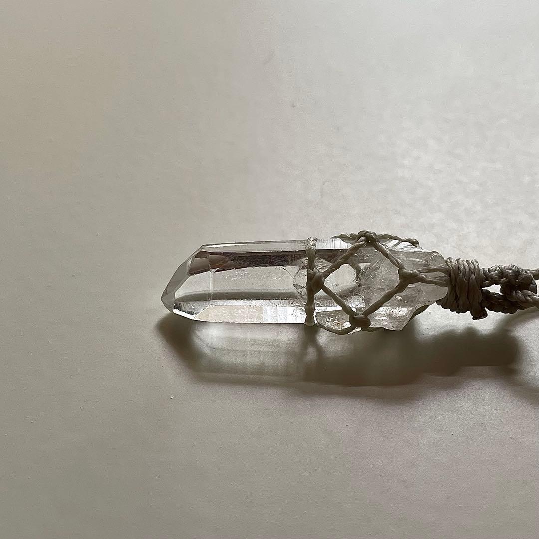 ヒマラヤ水晶 マカルー産 ＊ マクラメペンダント ネックレス ④