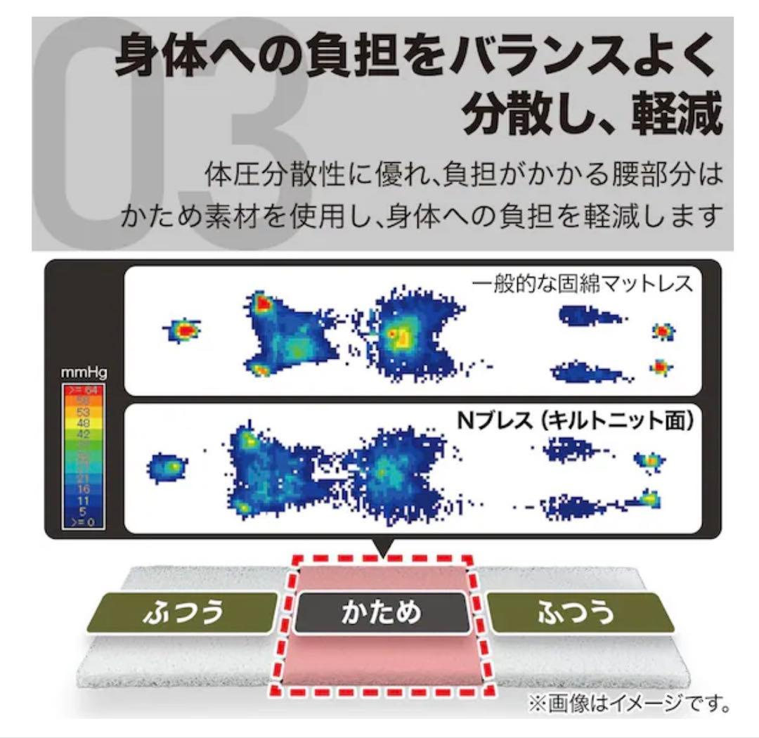 美品　シングルマットレス 8cm Nブレス プラスエア