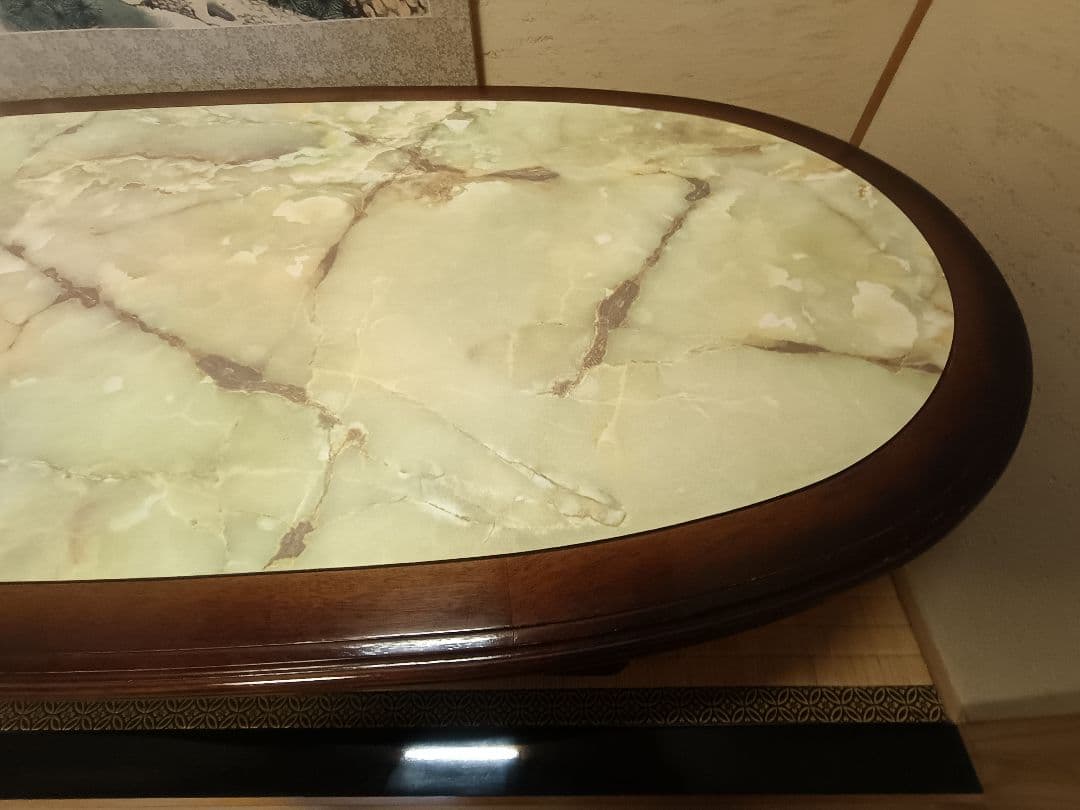 カリモク 大理石調 センターテーブル ローテーブル　応接テーブル　昭和レトロ