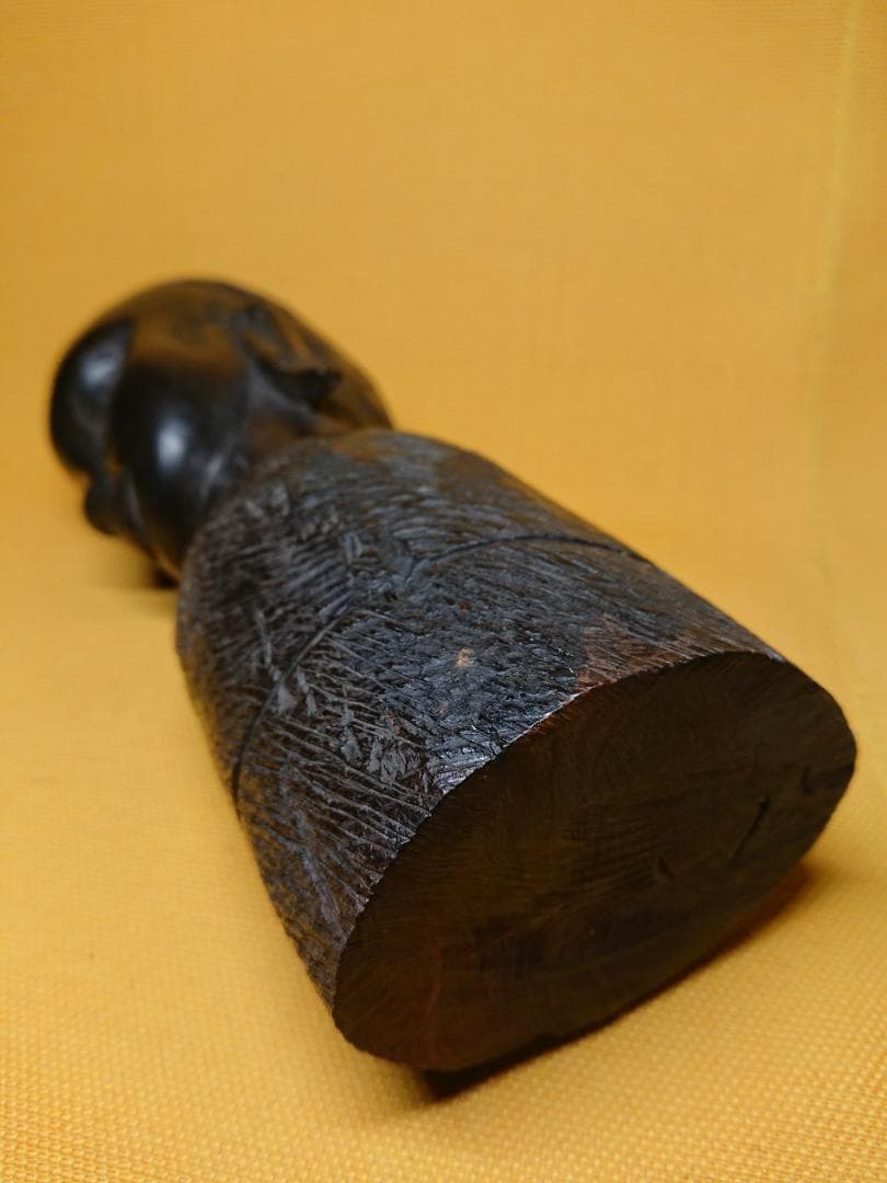 人形　木彫　彫刻　彫像　1.1kg　置物　インテリア　工芸品　美術品　A2521