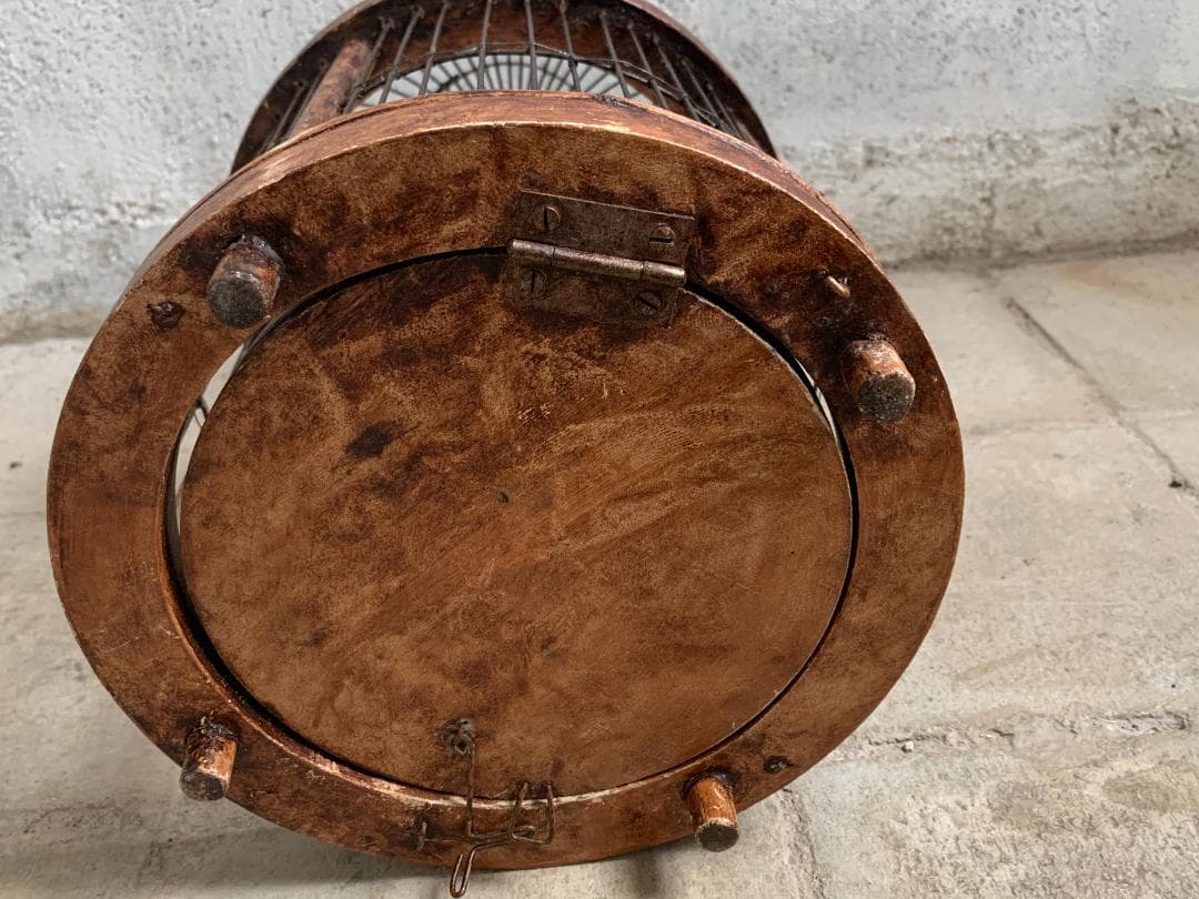 フランス アンティーク バードケージ 鳥かご 木製 アイアンワイヤー