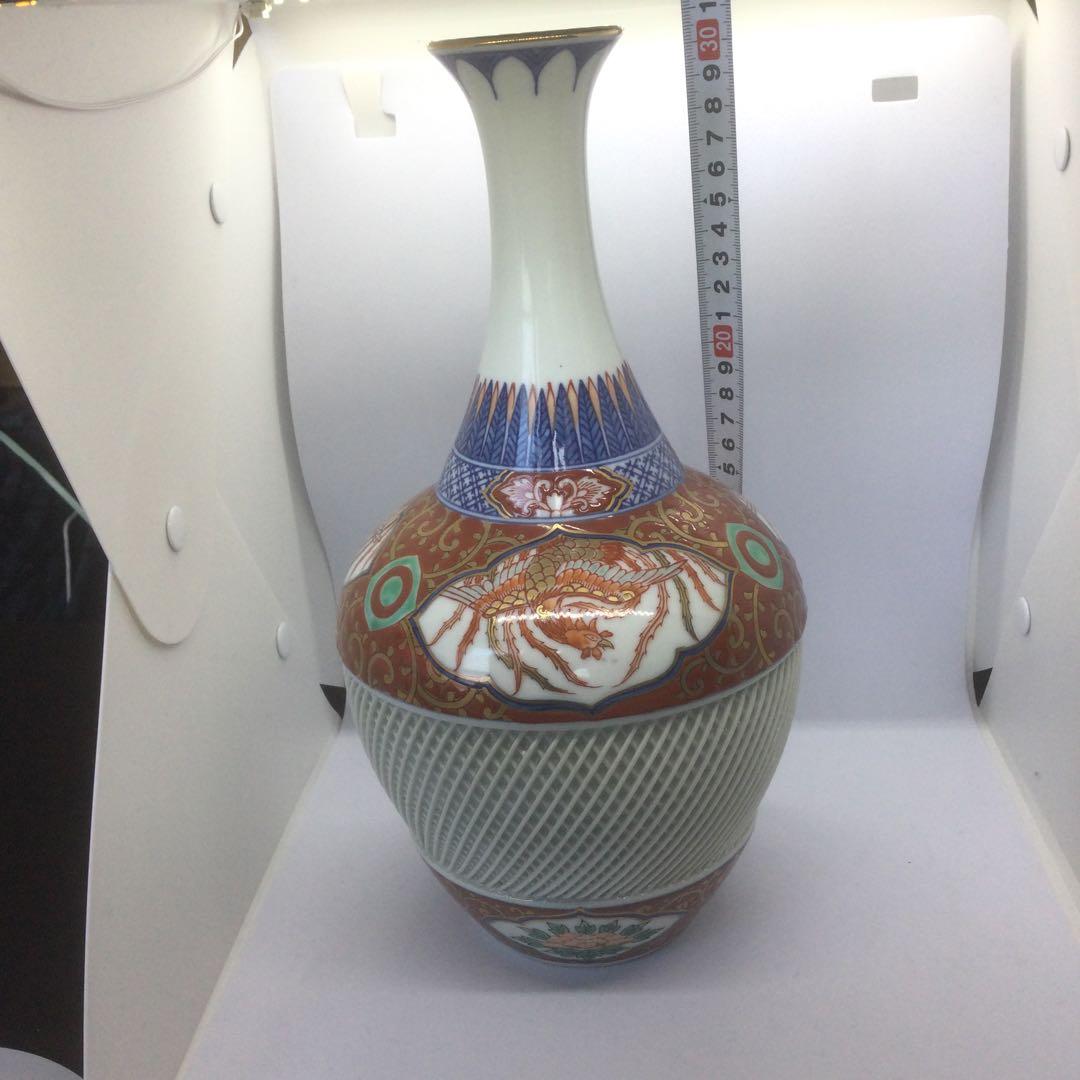 HMZ120】有田焼 桃司作 花瓶 赤 透かし網目 長期保管品 - メルカリ