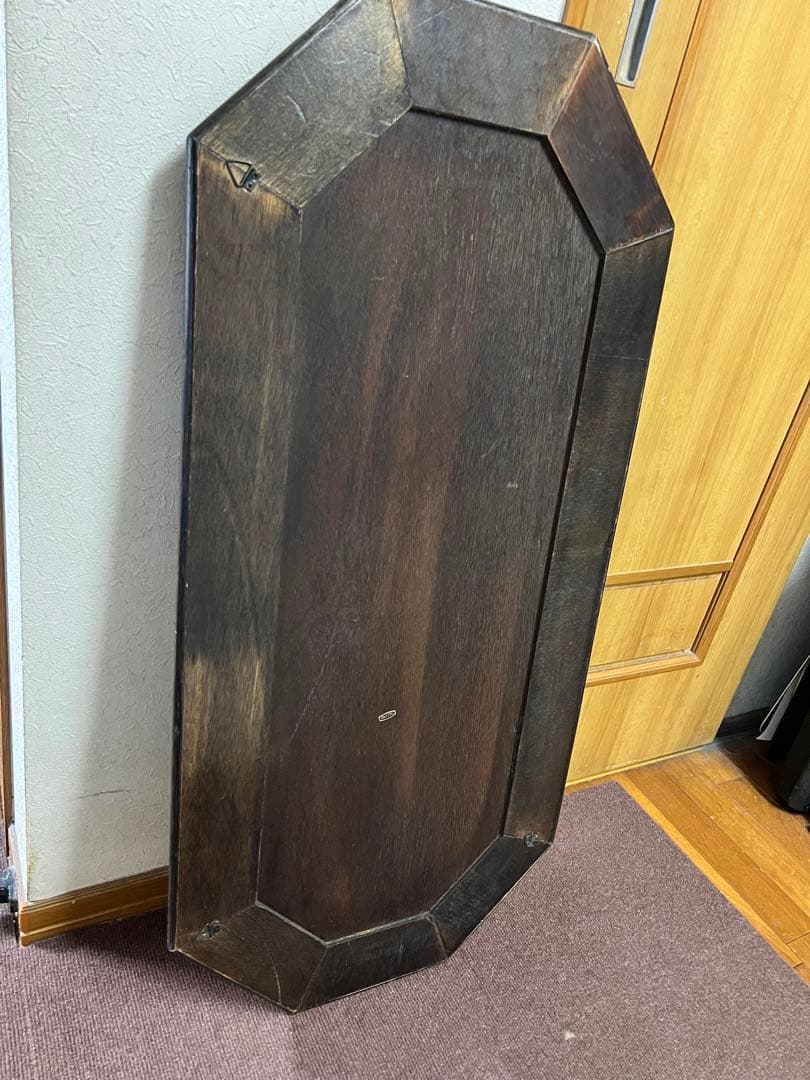 【akn】アンティーク　レトロ　姿見　壁掛け鏡　八角形