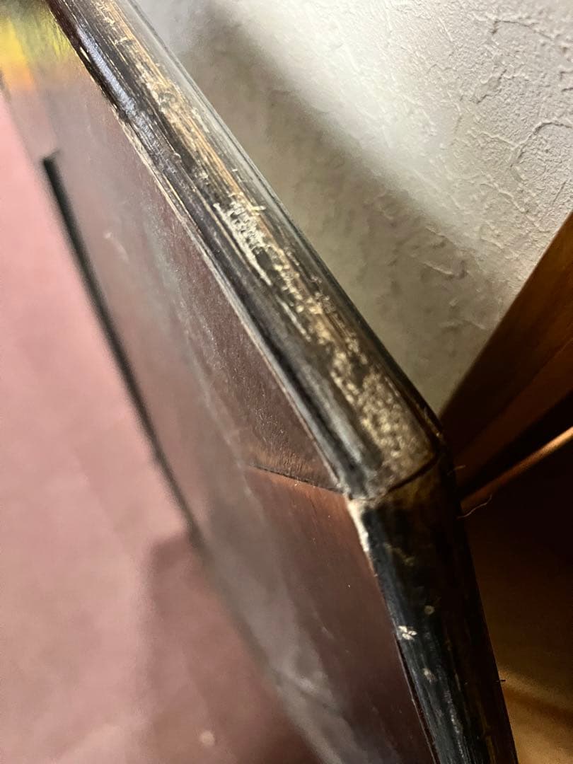 【akn】アンティーク　レトロ　姿見　壁掛け鏡　八角形