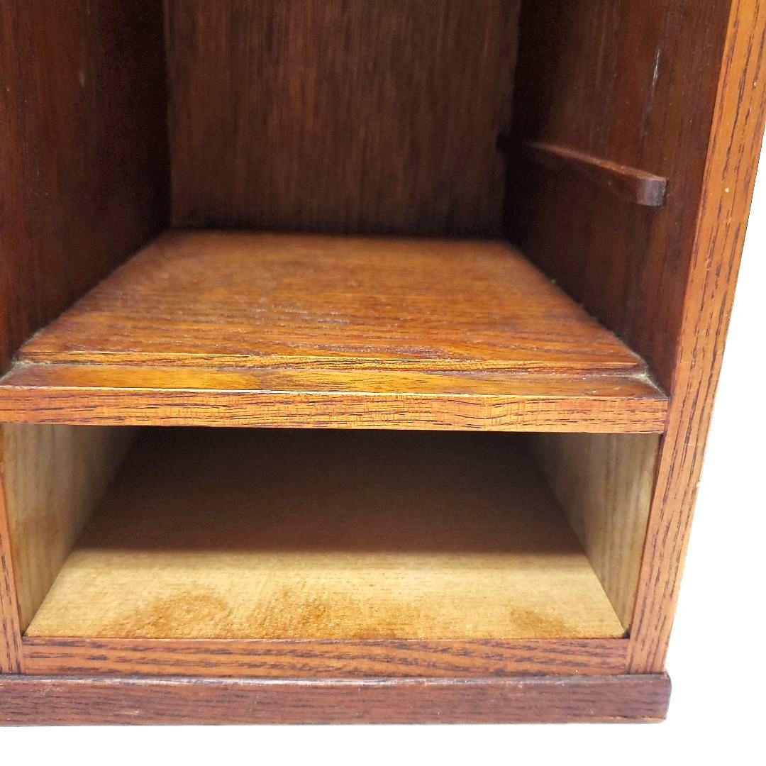 高級木工】江戸指物 箱鏡台 キハダ材 桑材 網代編み模様 昭和レトロ