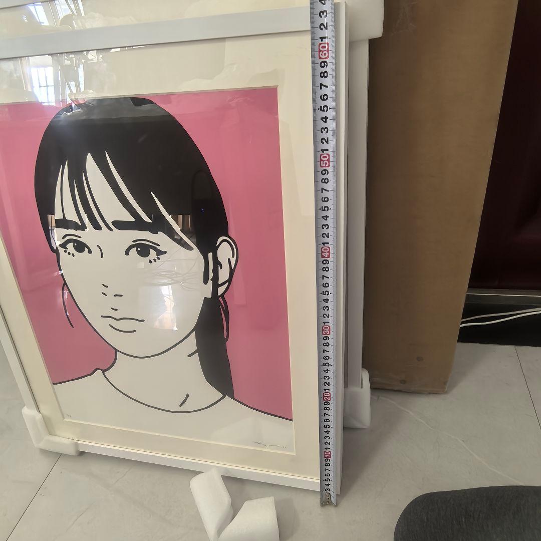 Kyne版画 村上隆 女性の顔 ピンク背景 - メルカリ