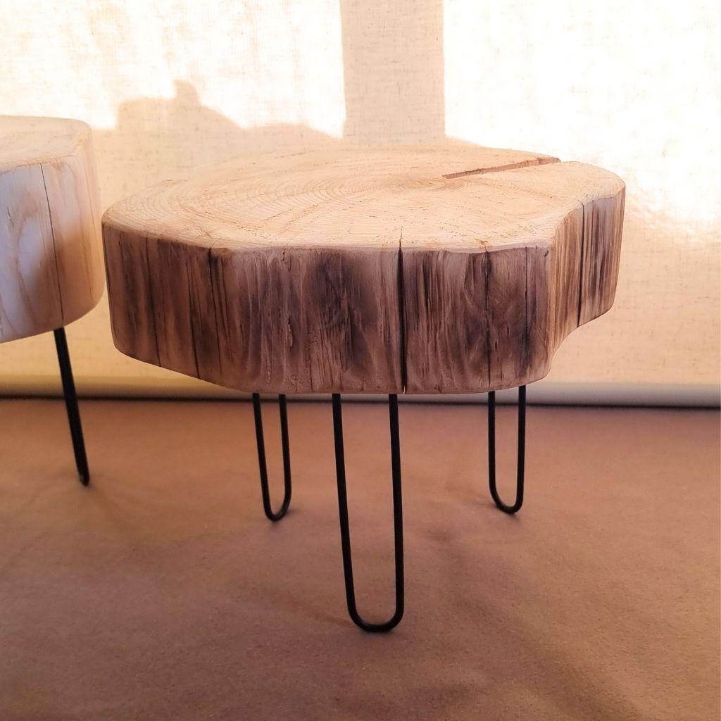 ひのき 炙り アイアンレッグテーブル オーガニック