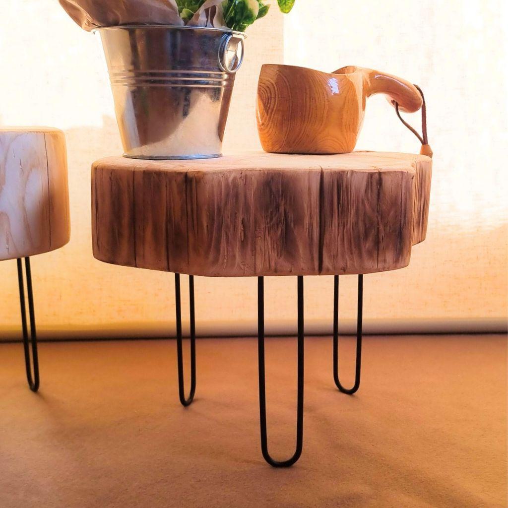 ひのき 炙り アイアンレッグテーブル オーガニック