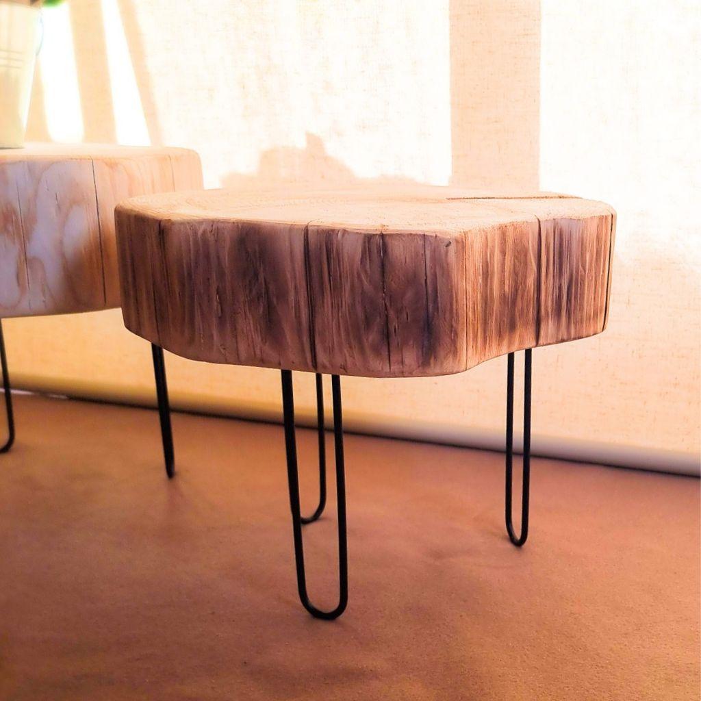 ひのき 炙り アイアンレッグテーブル オーガニック