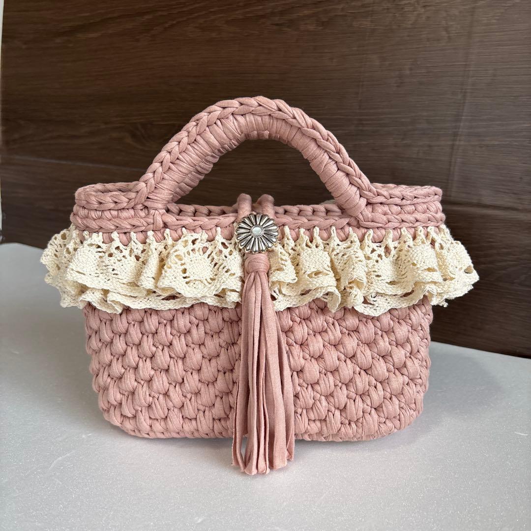 ズパゲッティ(Tシャツヤーン)♡ロシアヤーン♡マルシェバッグ♡トート