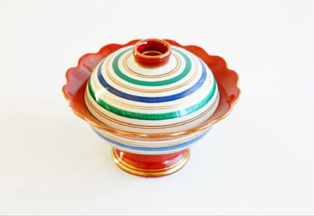 巻物 花型高台蓋物 φ16cm | 波佐見・有田焼